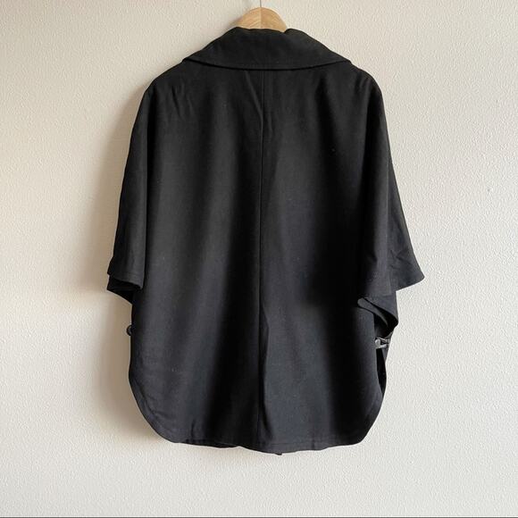 Halogen Black Wool Blend Cape Coat Size S/M - Picture 3 of 8